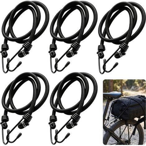 5 Pièces Tendeurs Elastique avec Crochets pour Bâches Tente Bagages Voitur (1/5)