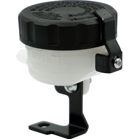 BEBUSINGOTO Depósito de líquido de frenos universal para motocicleta delantera, soporte de cilindro de copa de aceite de embrague maestro (1/4)