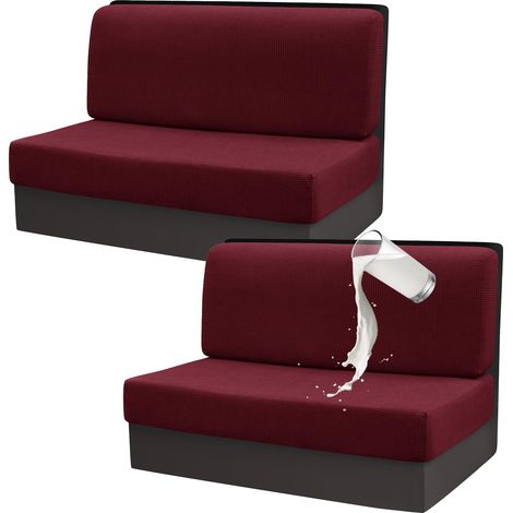 Fodere per cuscini per camper, in tessuto elasticizzato impermeabile, con design antiscivolo, set da 4 pezzi (2 schienali e 2 panche). (1/5)