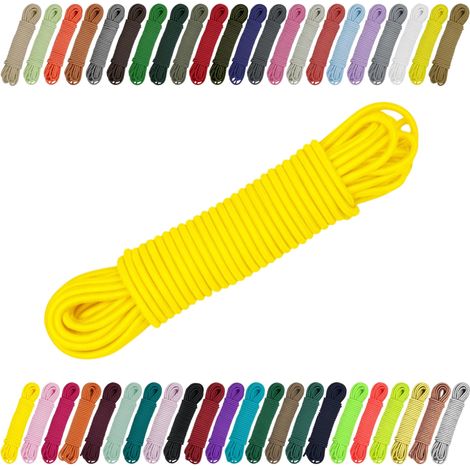 Cordon élastique en caoutchouc 2 mm, 3 mm pour couture, bricolage et extérieur – Caoutchouc rond, corde expansive, élastique Jaune soleil, 3 mm x 2 m (1/5)