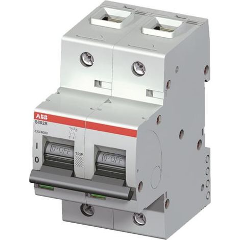Disjoncteur S802B 2P 100A Courbe C Raccordement à vis - 16KA (3Modules) 2CCS812001R0824 ABB 745246 (1/2)