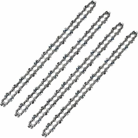 Chane de trononneuse 52 Maillons, Pas de 3/8" LP, Jauge 050" (1,3mm) Faible Rebond (Low-Kickback), Lot de 4 Chanes de Trononneuse 52 Entraineurs pour Guide-Chane de 14" (35 cm) (1/4)