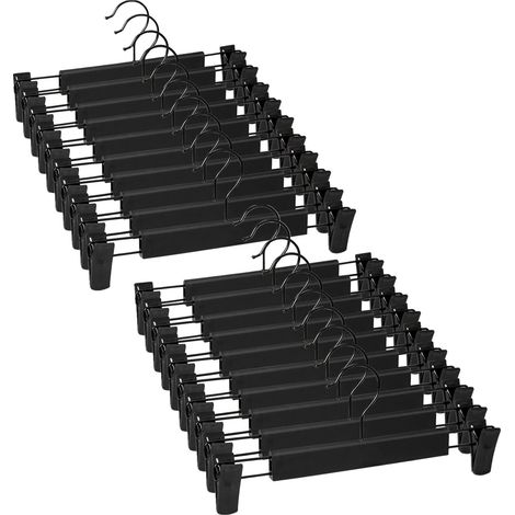 20 Porte Pantalons Clips Reglables Antiderapants Noirs (1/4)