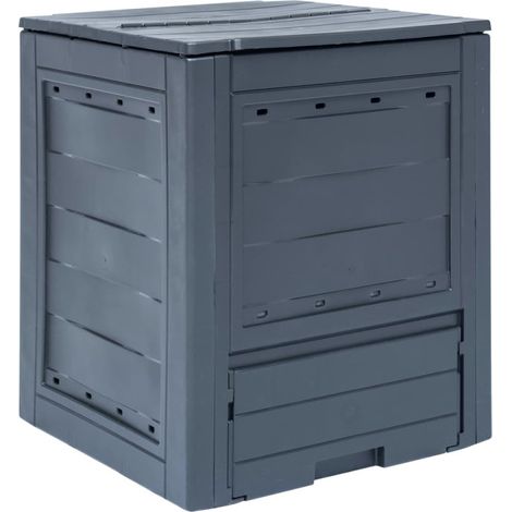 Compostador de jardín gris 60x60x73 cm 260 L vidaXL