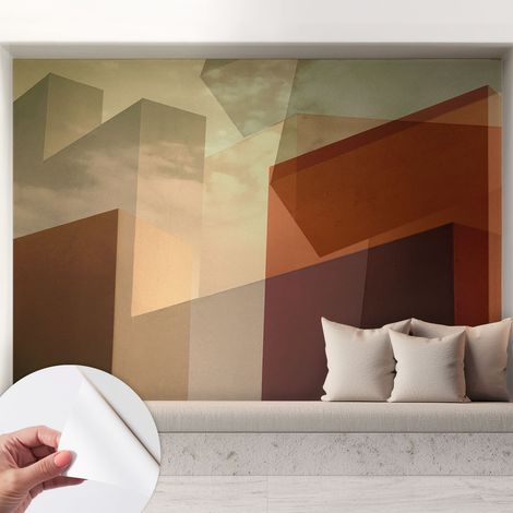 Fotomurale adesivo - parete decorativa - decorazione casa - stile moderno parete - Forme astratte 208x146 cm (1/5)