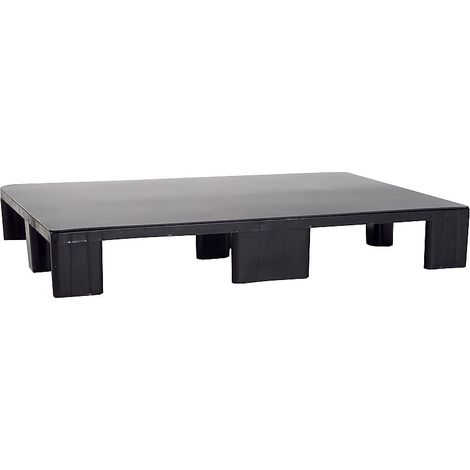 Mini-palette 800 x 600 mm – Matériau PE recyclé – Charge max. statique 2000 kg – Nettoyage facile – 9 pieds pour transport aérien – Certeo