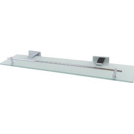 Trade Shop - Glasregal Badezimmer mit Stahlregalhalterung Dusche Wandaufbewahrung 87221 - (1/3)