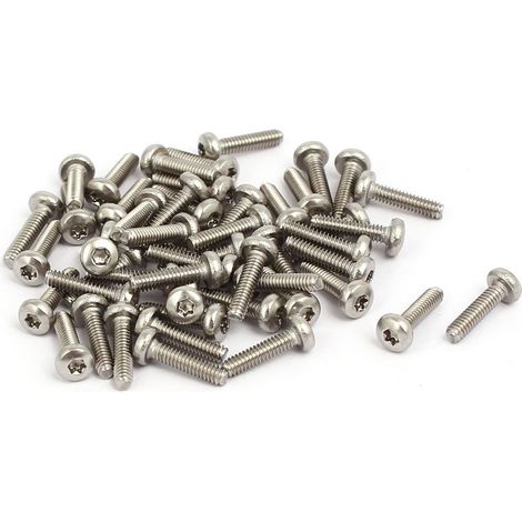 50 pièces M2x8mm 304 Bouton acier inox vis tête Torx fixation (1/3)