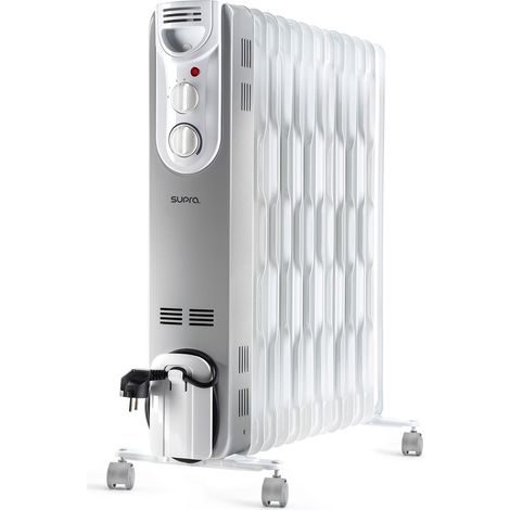 SUPRA ORSO 2500 – Radiateur à Huile 2500W 11 Éléments Chauffage Silencieux & Éco Jusqu’à 25m² Mode ECO Thermostat Protections Anti-Gel, Anti-Surchauffe & Anti-Basculement Roulettes (1/3)