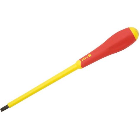 Tournevis plat isolé 1000 Volts - Dimensions de l'empreinte : 6,5x1,2 - Longueur de la lame : 150 mm - MOB