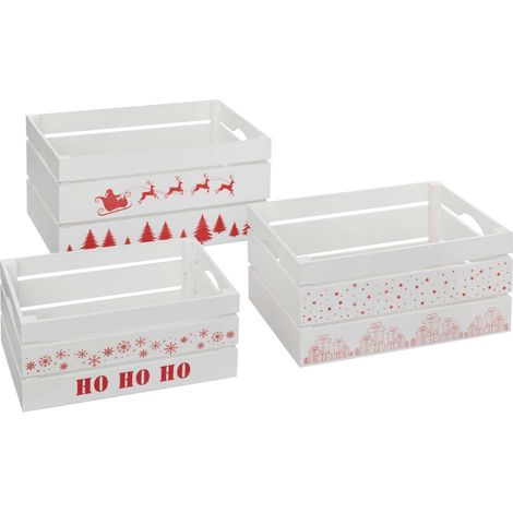 Lot de 3 cagettes de Noël en bois (1/3)