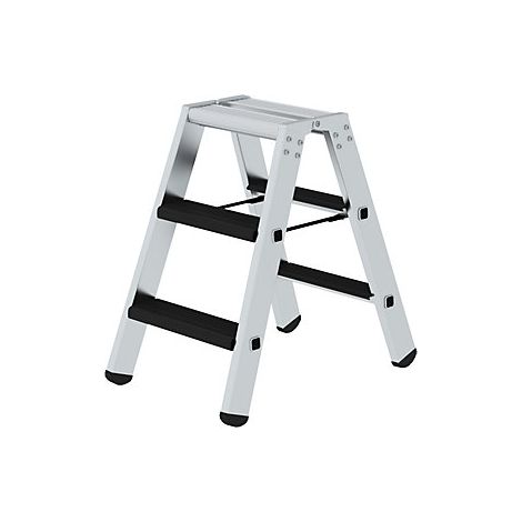 Escalera tipo tijera de peldaños planos  ascenso por ambos lados