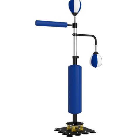 Boxstand de acero azul con 2 speedballs y barra giratoria 107 x 36 x 140-205 cm HOMVRA (1/5)
