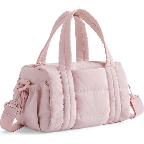 Sac de sport matelassé pour femme, petit polochon avec bandoulière amovible. (1/5)