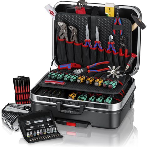 KNIPEX 00 21 06 M Valigia portautensili „BIG Basic Move“ Meccanica 90 pezzi 515 mm