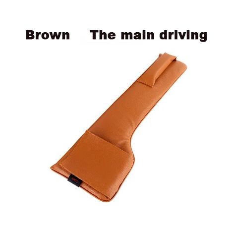 (1 pièce marron principal) Poches de rangement pour siège auto en cuir PU, organisateur de voiture, poche de rangement pour fente de siège auto, coussin anti-fuite, rembourrage doux (1/5)