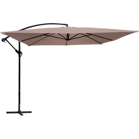 Parasol déporté 3x3m acier taupe