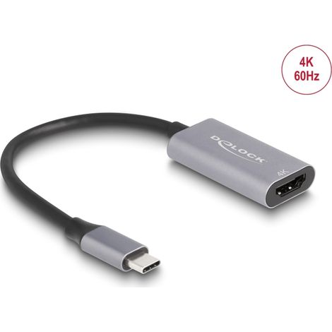 Delock Adaptador USB Type-Câ¢ macho a HDMI hembra (modo DP Alt) 4K 60 Hz con HDR y HDCP