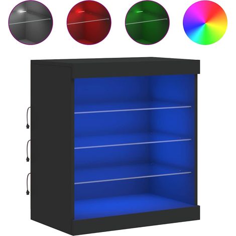 Maison Exclusive - Buffet avec lumières LED noir 60,5x37x67 cm