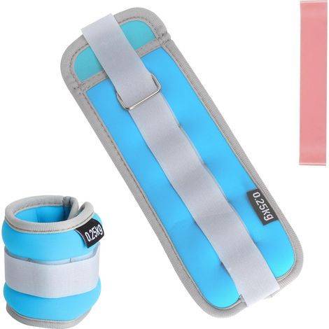 1 paire de manchettes lestées avec bande de résistance, 0,25/0,5kg, poids de cheville pour les jambes et les bras, poids de pied, poids de bras pour le fitness, la course à pied, la (1/5)