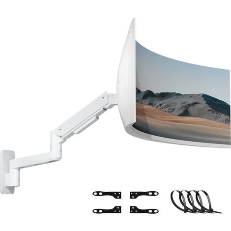 Monitor Wandhalterung Ultrawide 17 49 Zoll VESA 75 100 200 Weiß (1/5)