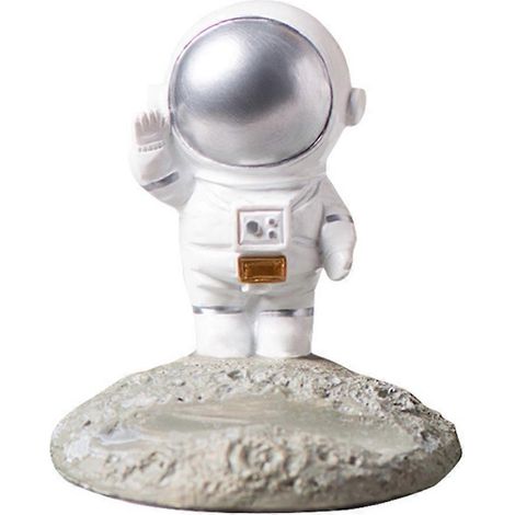 Support de téléphone sur le thème des astronautes, objet de décoration de bureau, sculpture créative, décoration intérieure pour bureau, artisanat d'art, mobilier de salon, argent. (1/5)