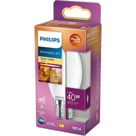 Philips LED Classic WarmGlow B35 warmweiß E14 (1/4)