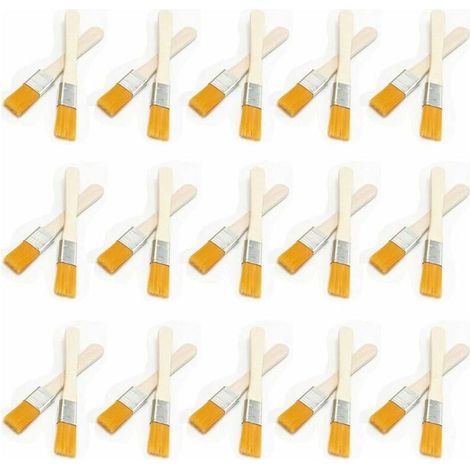 30× Pinceaux à poils plats avec manche en bois Pinceaux à peinture en bois Pinceaux à peinture pour murs Pinceau à peindre (1/5)