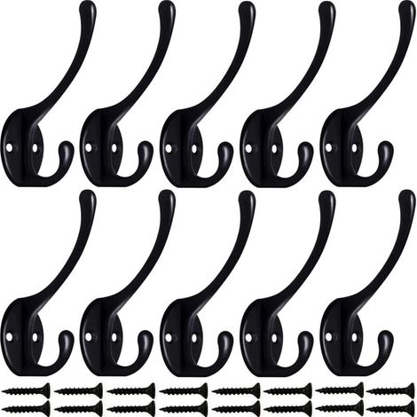 10PCS Patère Porte Manteau Murale Vintage Crochet Métal De Porte Chapeau Crochet Rétro pour Porte-Manteau Salle de Bain Cuisine Fonte De Fer Laiton Design (Contient des Vis) (1/5)