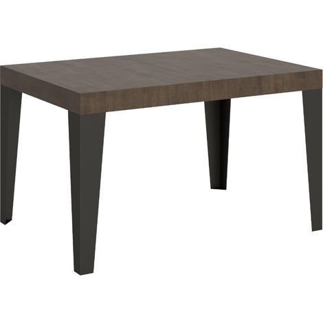 Table à manger extensible Flavio 2 rallonges fines Sur roulettes 130 à 234 cm-Marron-Sur roulettes-2 rallonges fines-130 à 234 cm (1/5)