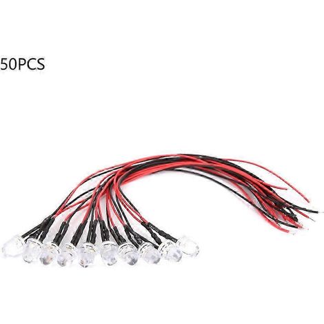 50 LED 8mm 12V chromatische LED-Lampen mit 20cm 26AWG Kabel für Industrieanlagen (Weiß und Jadegrün) (1/3)