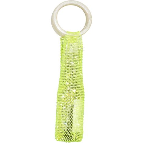 Accessorio per borsa in strass intrecciati a mano - verde neon