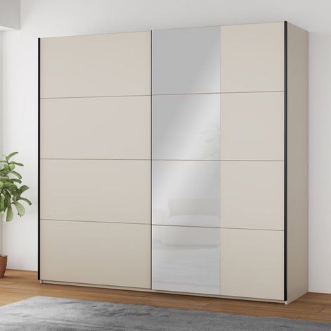 Armoire - 2 portes coulissantes - Cachemire + Miroir - L220,1 x P61,2 x H210,5 cm (1/5)