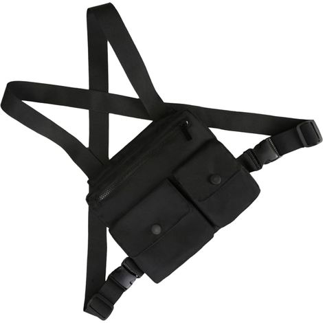 Pochette Poitrine Résistante Gilet Multifonction Portable Homme Ajustable pour Randonnée Voyage et Activités Extérieures (1/5)