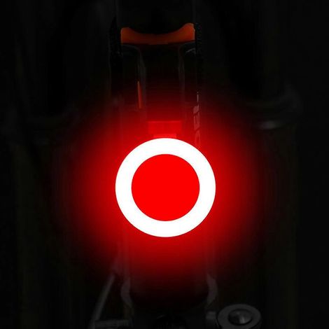 Intelligentes Fahrradrücklicht, ultrahell, wiederaufladbar, wasserdicht (IPX6), LED-Fahrradlicht mit 5 Modi, passend für alle Rennräder (O-Form) (1/5)