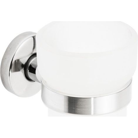 Metaform - Porta spazzolini da parete Lucida in Acciaio e vetro Mod. T-Line