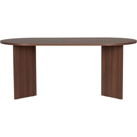 M&S – Table de salle à manger ovale 180 cm – Mélaminé effet pierre naturelle – Pour 6-8 personnes – Charge maximale 70 kg – Bords arrondis