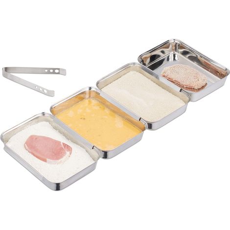 Breading tray set stainless steel (1/5)