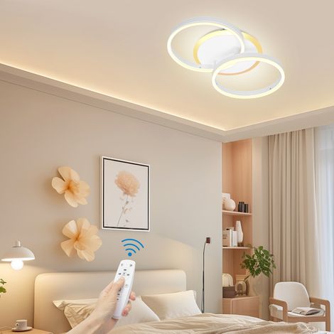 Rond LED Lumière de plafond aluminium, plafonnier orientable avec télécommande pour salon ou chambre, blanc, 3600LM, Luminaire (1/5)