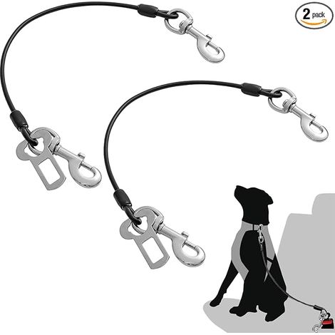Ceinture Chien Harnais pour Chien avec Crochet Rotatif Câble Acier Résistant Chiots Petits Moyens et Grands Chiens (60cm) (1/5)