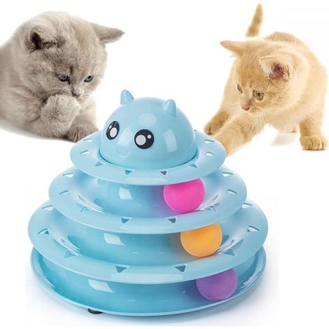Bälleturm für Katzen, interaktives Spielzeugballkarussell (1/5)