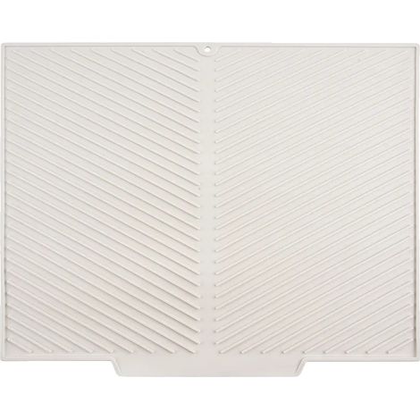 Tapis de Séchage de Vaisselle, Matériau en Silicone, Design Antidérapant, Blanc ivoire, 37x26cm (1/2)