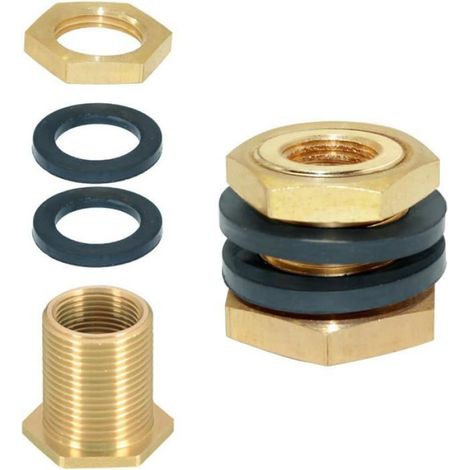 Raccord De Cloison - Laiton - 1/4 Pouces NPT Femelle 1/2 Pouces NPT Mâle - Pour Installation Hydraulique À Travers Paroi - 1 Pièce (1/5)