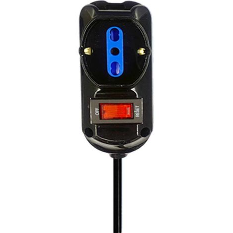 Multipresa Ciabatta Elettrica a 3 Posti 2 Prese 10A/16A + 1 Presa 10A/16A Bipasso Schuko con Interruttore e Spina 10A Cavo 3m Nero (1/3)
