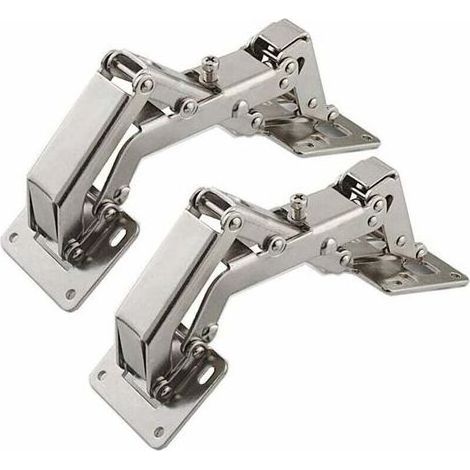 pair Charnière pour meuble,Lot de 2 Charnières de porte pour armoires de cuisine de 170 degrés + 16 vis - Charnières de porte grand angle - Pas de fente requise (1/4)