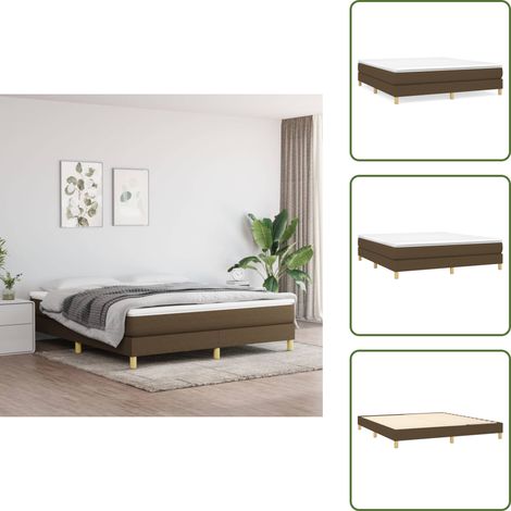 Cadre de lit sans matelas marron foncé 160x200 cm tissu - Cadre De Lit - Lit Double - Literie - Meuble Chambre - Bois D'ingénierie (1/5)