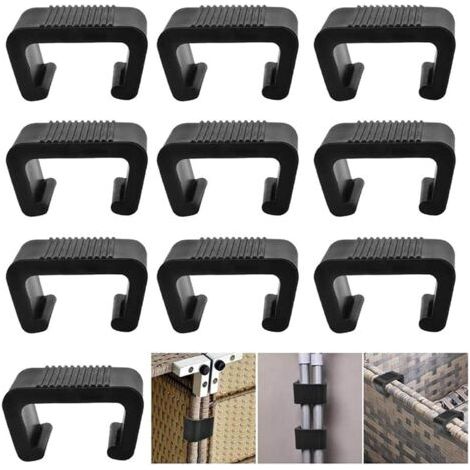 Lot de 10 raccords de meubles de jardin en polyrotin extra solides - Clips pour meubles de jardin - En polyrotin-5.25cm (1/5)