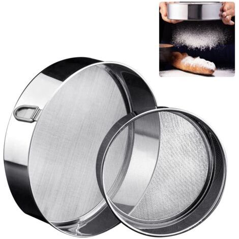 BUNTHAUS 2 Pcs Tamis en Acier Inox Tamis Cuisine Tamis à Farine Tamis Pâtisserie avec Anneau Suspendu Tamis Fin 2 Tailles Tamis Boulanger Tamis Blé Tamis Alimentaire pour Farine Gâteaux Sucre Glace (1/5)