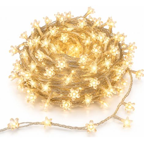 Guirlande LED Étoiles & Fleurs - Ambiance Camping & Décoration Intérieure - 1.5m, Blanc Chaud (1/5)