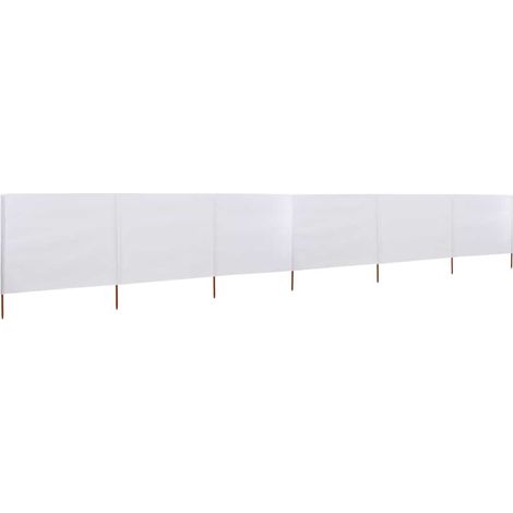 Paravent 6 panneaux Tissu 800 x 80 cm Blanc (1/5)